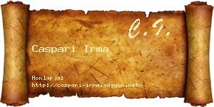 Caspari Irma névjegykártya